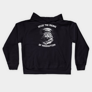 Seize The Means Of Production / Communist Cat Design Kids Hoodie